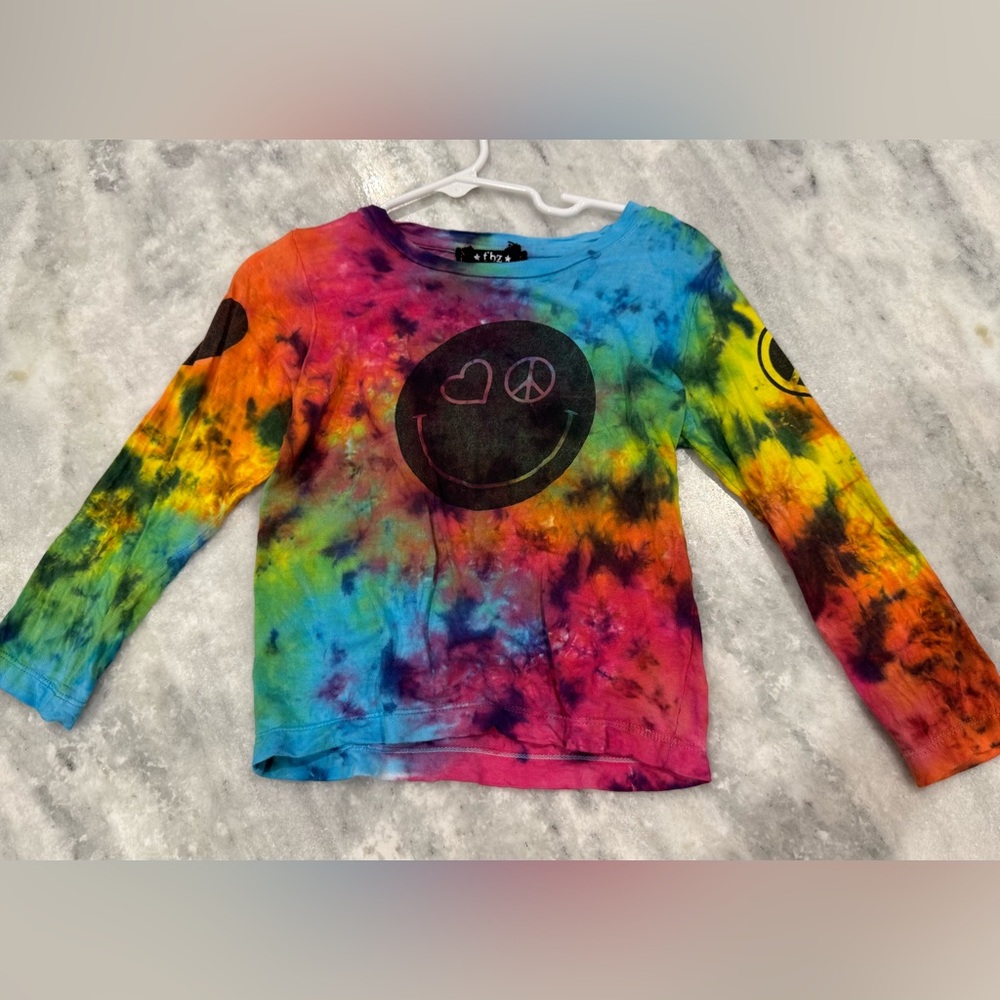 Flowers by Zoe Tie-Dye Peace and Love Long Sleeve Tee